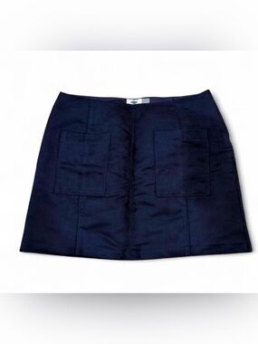 Old Navy Faux Suede Navy Mini Skirt with Front Patch Pockets
